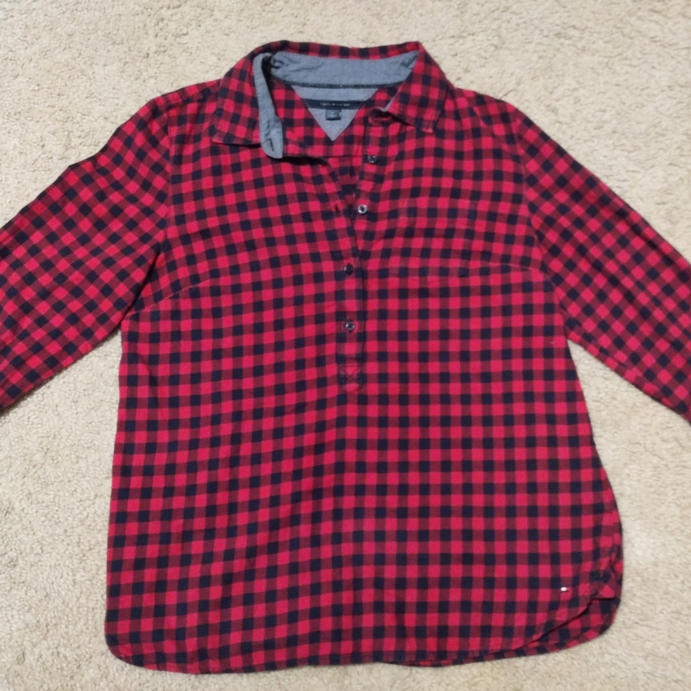 Size Medium Red Plaid Tommy Hilfiger Flannel